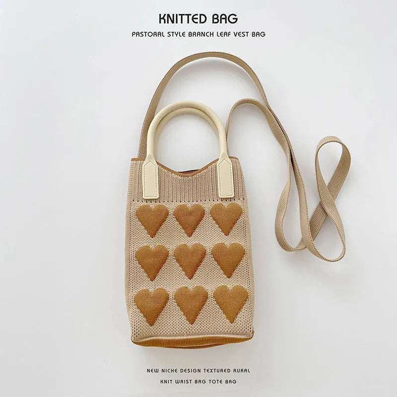 Love Mini Knit Shoulder Crossbody Bag - Bellarte Enchanté Love Mini Knit Shoulder Crossbody Bag